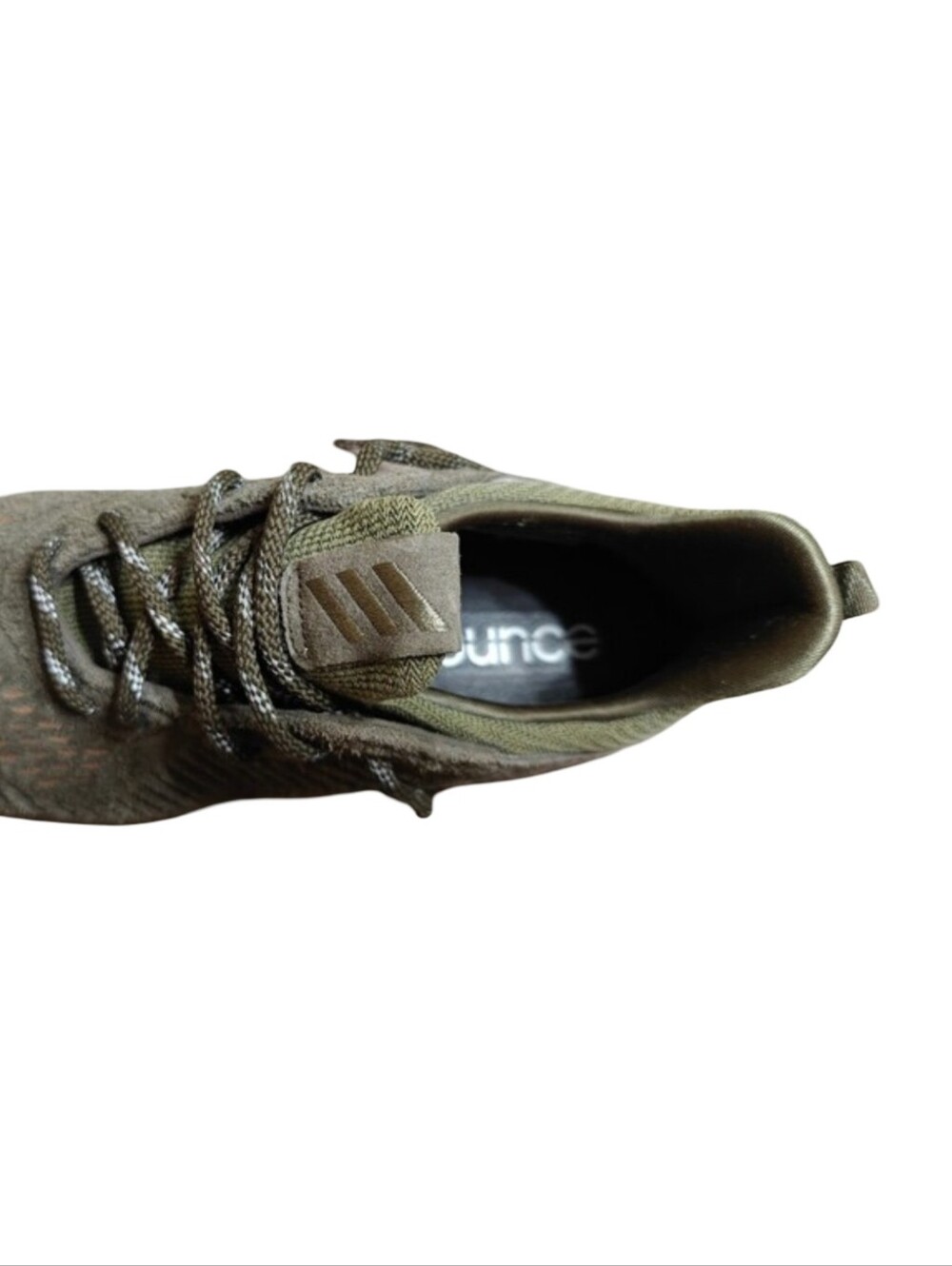 Adidas Alphabounce Men’s Olive Green Leather Runner Sneakers - Picture 3 of 8